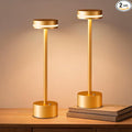 2 Pack Gold Modern Cordless Table Lamp Rechargeable, Aluminum Touch Lamp & 4000mAh Battery Operated, 3000K LED Table Lamps for Home Decor, Dining, Reading, Desk, Bedroom, Gift