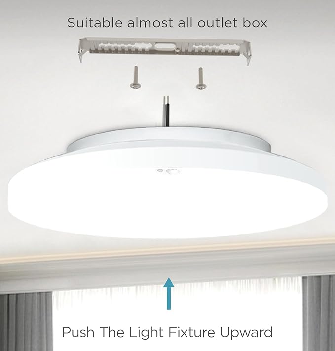 Motion Sensor Ceiling Light Indoor Wired, 9 Inch 18W, 5 CCT 2700/3000/3500/4000/5000K, 3 Brightness Settable, 1550LM Flush Mount LED Closet Lights for Stairs Hallway Laundry Porch, White