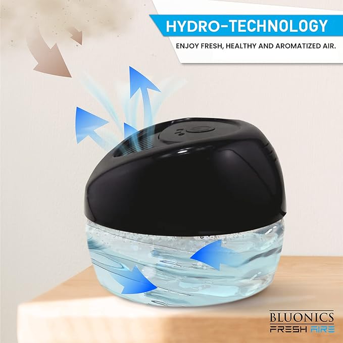 Bluonics Fresh Aire Water Air Washer, Air Revitalizer & Freshener with Night Light 7 LED Changing Colors & White Noise