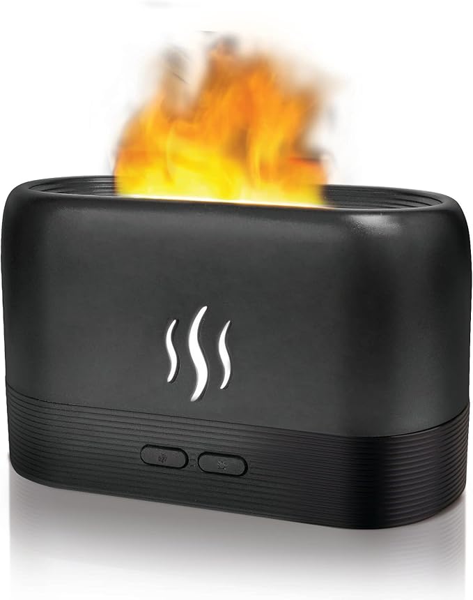 Humidy Flame by HY-IMPACT Noiseless Humidifier, Air Diffuser for Home & Office, Portable Aroma Diffuser Great for Yoga or Relaxation, Essential Oil Diffuser, LED Lighting is Safe to Touch