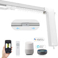 Smart Adjustable Curtains Rod System Electric Track with Remote Automated Retractable Rail Motorized Telescoping Length WiFi Motor compatible with Alexa/Google Home/APP (Width Optional)