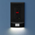 SnapPower 3 Pack MotionLight [for GFCI Outlets] - Motion Detecting LED Night Lights Built-in to Wall Plate - Bright/Dim/Off Options - Auto On/Off Sensor - (GFCI, Black)