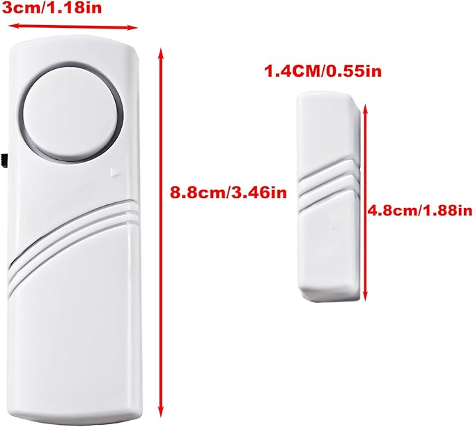 2 Pack Door Window Alarm,Home Magnetic Sensor Alarm,Home Security System Alert, Door Sensor Alert for Kids Safety Toddler, House, Office