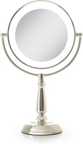 Zadro 11" Makeup Mirror with Lights and Magnification Dimmable Touch LED Lighted Makeup Mirror with Magnification (Large | 11" x 17" | 10X/1X, Polished Nickel)