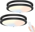 hepside 2Pack Flush Mount LED Ceiling Light with Remote, Dimmable& 3000K-6500K Adjustable Ceiling Light Fixture, Timer, Night Light, 10 inch Black Ceiling Lamps for Kitchen Bathroom Bedroom Hallway