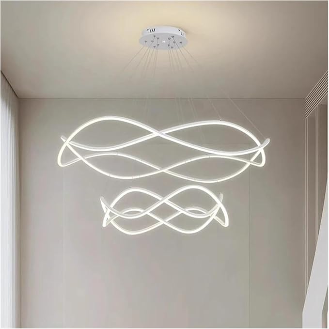 Modern Home Decor Led Lights Pendant Light Lamps for Living Room Chandeliers for Dining Hanging Indoor Lighting,Modern LED Chandelier(APP with RC Dimmable,White-D80 50cm)
