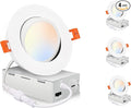 CLOUDY BAY [4-Pack] 4 inch 5 Color Swivel LED Gimbal Recessed Light with Junction Box, IC Rated Air Tight, 120V CRI90+, 2700K/3000K/3500K/4000K/5000K Temperature Selectable,White