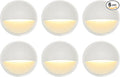 GKOLED Landscape Deck Light, Low Voltage 12V AC/DC Outdoor Patio Lighting, LED 2W Step Light, Die-Casting Aluminium with Matte White Powder Appearance, 6 Pack