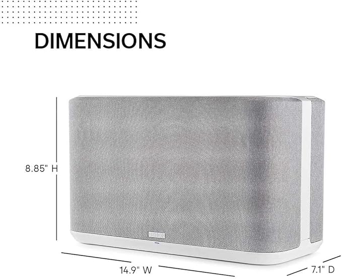 Denon Home 350 Home Stereo Wireless Speaker (White), Bluetooth Wireless, 0.75" Tweeters, 6.5" Woofers, HEOS Built-in, AirPlay 2, Multi-Room Streaming, Simple Setup
