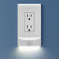 SnapPower 4 Pack MotionLight [for Décor Outlets] - Motion Detecting LED Night Lights Built-in to Wall Plate - Bright/Dim/Off Options - Auto On/Off Sensor - (Décor, White)