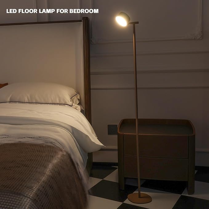 4-in-1 LED Floor Lamp with Detachable Magnetic Head - Adjustable Height Standing Lamp & Table Lamp, Portable Night Light for Bedroom, Reading, Nursing, Non-Disturbing Sleep Aid(Taupe)