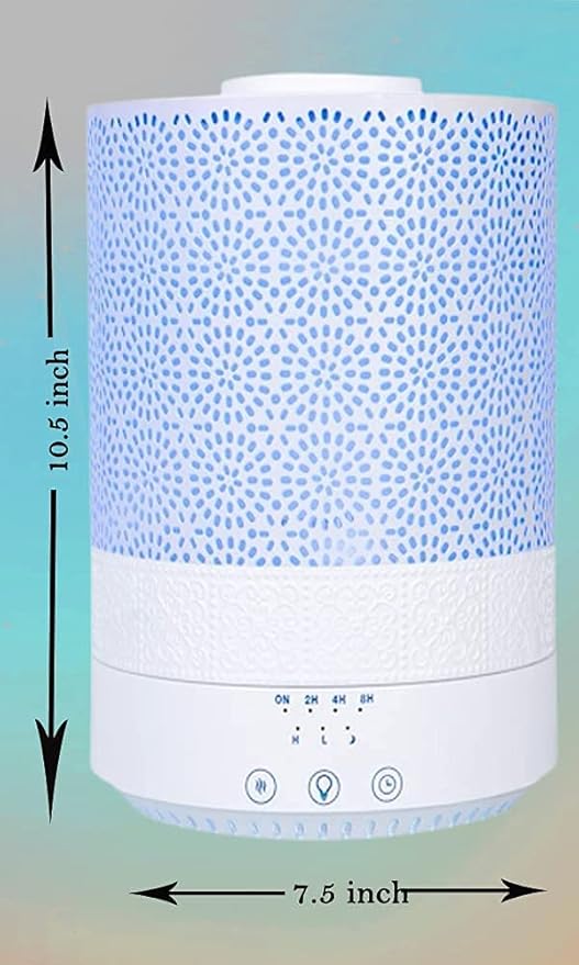 BlueHills Premium 2500 ML Set of 3 Extra Large Essential Oils Diffusers for Big Rooms High Mist Output XL Huge Capacity Adjustable Cool Mist Great Gift – Value Pack of 3 White Dark Wood and Design
