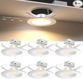 Lightdot 6 Inch Recessed Lighting 6 Pack White, 12W Dimmable LED Downlight 3CCT Selectable (3000K/4000K/5000K), Anti-Glare Slim Canless Ceiling Light