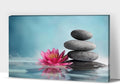 GUTTATY Zen Wall Art Decor, Modern Bathroom Zen Decor Wall Art, Zen Relaxing Canvas Wall Art for Spa Room Decor, Black Pebble and Pink Flower Zen Art Prints for Office & Spa Wall Decor 24x36 Inches
