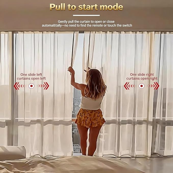Motorized Curtain Track for Ripple Fold Curtains, Heavy Duty 2.5N Automatic Curtain Opener, Pre-Assembled Electric Curtains with Remote & Dry Contact System (5.0 meters (196.8 inches))