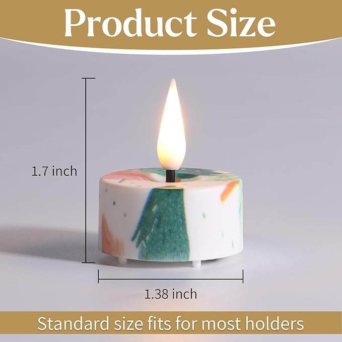 Eywamage Flameless Tealights with Remote Batteries, Realistic Flickering LED Tea Votive Candles Set of 12