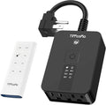 TiFFCOFiO Outdoor Timer Waterproof, Remote Control Dusk to Dawn Sensor, 2 Grouded Electrical Outlets for Lights,15A 1875W, ETL Listed