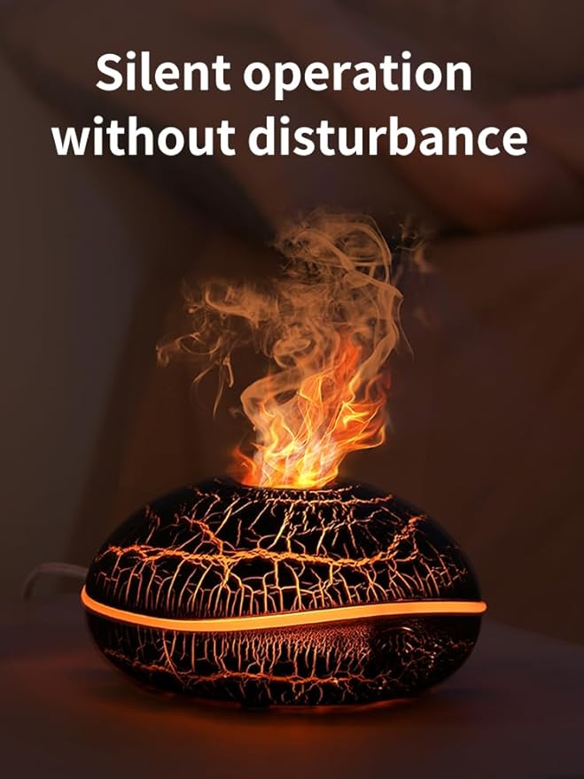 Essential Oil Diffusers Ultrasonic UFO Aromatherapy Diffuser, Ultrasonic Diffuser, Cool Mist Humidifier, 7 Colors LED Lights Changing for Home, Office, Spa 200ml (Crack)