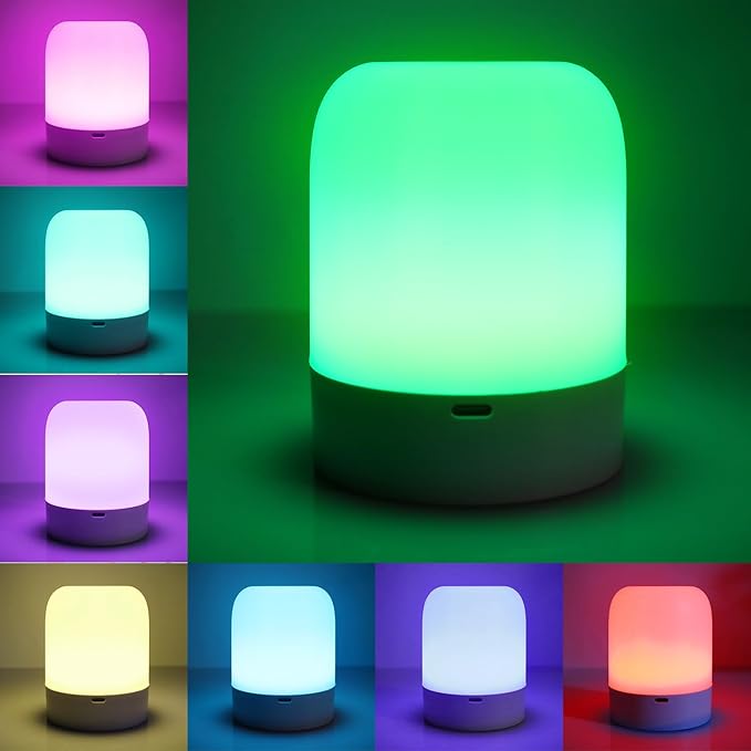Rechargeable Night Light for Baby Nursery with Touch Control, 13 Colors & 3 Modes, Dimmable Nursery Lamp with Timer, Portable Hanging Bedside Light for Kids Room, Breastfeeding, Camping