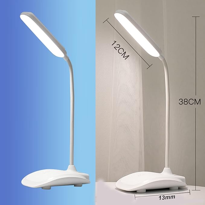 LED Desk Lamp, Touch Control Three Level Color Temperature USB Charging Table Lamp Reading Light for Dorm Study Office (White)