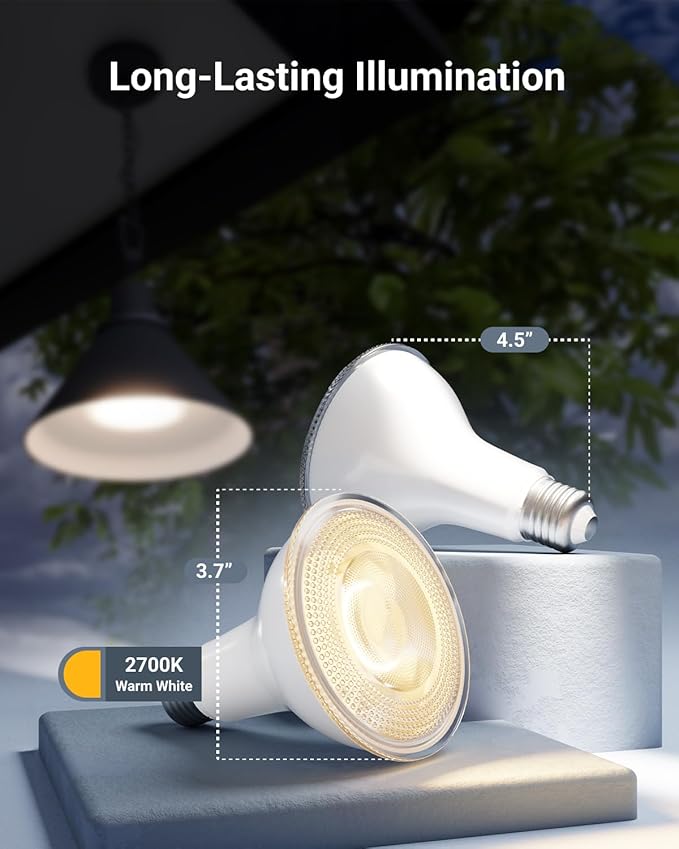 Sunco 4 Pack PAR30 LED Dusk to Dawn Light Bulbs, 850 Lumens, 11W, 2700K Soft White, Non-Dimmable, E26, Wet Rated Outdoor Flood Light Bulb with Photocell Sensor, for Porch, Patio, Backyard, UL