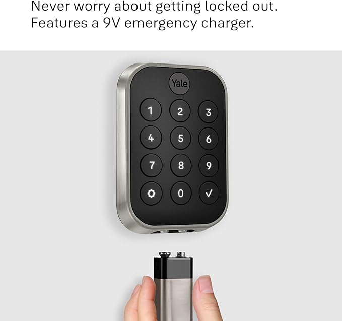 Yale Assure Lock 2 – Satin Nickel Smart Lock for Front Door Deadbolt with Keypad, Z-Wave Connectivity, and Backup Key, YRD430-WF1-0BP