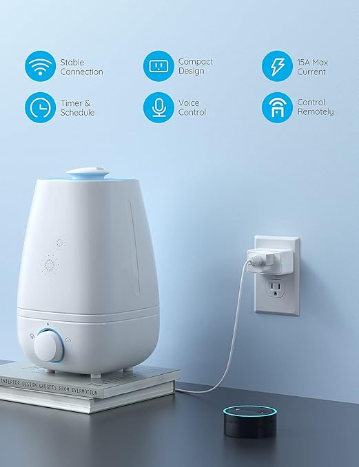 Govee Smart Plug 15A, WiFi Bluetooth Outlets 2 Pack Work with Alexa and Google Assistant, WiFi Plugs with Multiple Timers, Govee Home APP Group Control Remotely, No Hub Required, ETL&FCC Certified