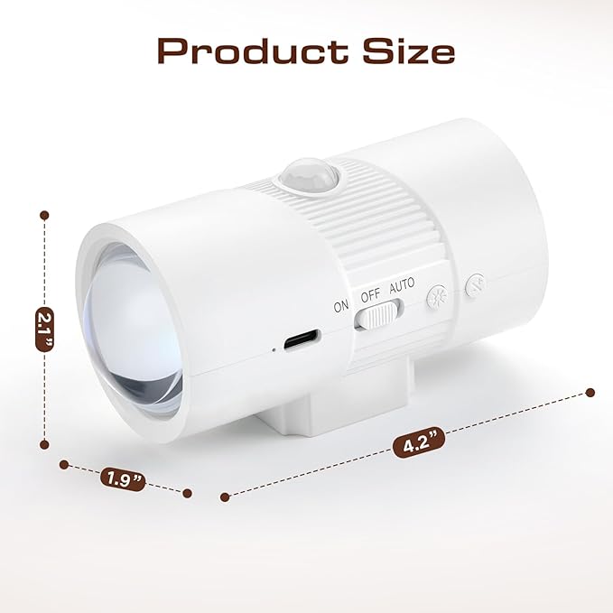 Rechargeable RGB Motion Sensor Night Light, Color Changing LED Night Light with Stick-on Magnet, 4-Level Adjustable Brightness, Nightlights for Bedroom, Bathroom, Hallway, Stairs, Closet, 2-Pack (2)