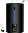 6L Humidifiers for Bedroom Large Room Home, Cool and Warm Humidifier for Plants Mist Top Fill Desk Humidifiers Essential Oil Diffuser, Quiet Humidifier with Adjustable Mist,360°Nozzle-Midnight Black