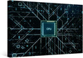 LSIUHWUWI 1 Panel CPU and Circuit Board Canvas Walll Art Modern Artwork Wall Decor CPU Concept Pictures Bathroom Decor Wall Art Circuit Board Print on Canvas Framed Ready to Hang 20X28 INCH