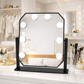 Hollywood Vanity Mirror with Lights - LED Makeup Mirror with 3-Color Dimmable Lights, Smart Touch Control, Detachable 5X Magnifier - Light Up Mirror for Bedroom, Tabletop Make Up Mirror with Lighting