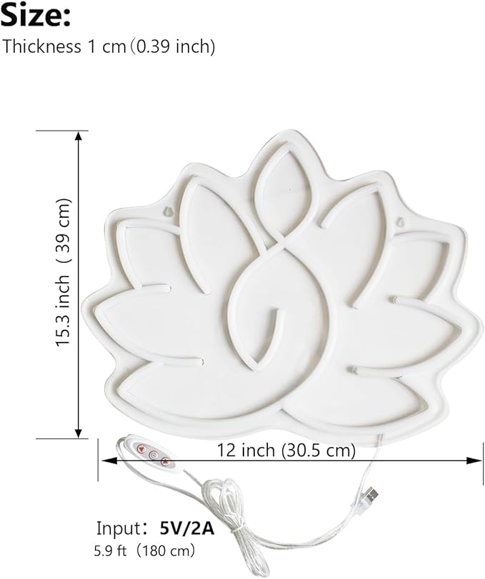 Lotus Meditation Neon Sign - Warm Glow Yoga Room Decor, Zen Wall Art for Home & Spiritual Space，Light Up Wall Art for Home or Yoga Studio,12 * 15.3 inch