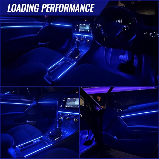 Acrylic Ambient Lighting Car Interior Kit, 4 in 1 Dream Color Acrylic Led Strips Fiber Optic Lights with APP, 116 inches USB Flexible Neon Music Sync 16 Million Colors Dashboard Center Console Lights