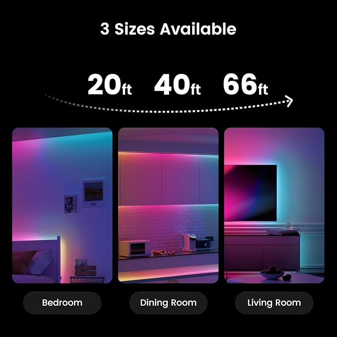 YEELIGHT 20FT LED Strip Lights, 108 LEDs Smart Light Strips with DIY Color Changing, RGB Light Strip with Bluetooth Connected & APP Control, Led Lights with 20+ Lighting Effect for Bedroom, Home Decor