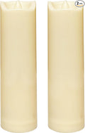 CANDLE CHOICE Waterproof Outdoor Battery Operated Flameless Candles with Auto Timer Flickering Plastic Resin Electric LED Slim Pillar Lights for Lantern Patio Garden Wedding Decorations 2”x7” 2 Pack