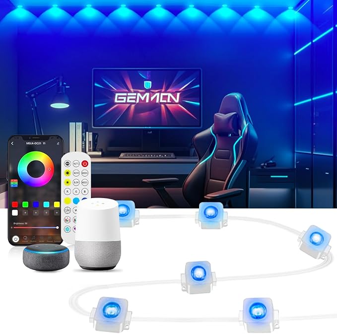 Smart RGB LED Strip Lights, Dimmable Color Changing by APP and Controller Indoor LED Strip Lights, Sync to Music, LED Lights for Bedroom Room Home Party (Wi-Fi USB Interface)