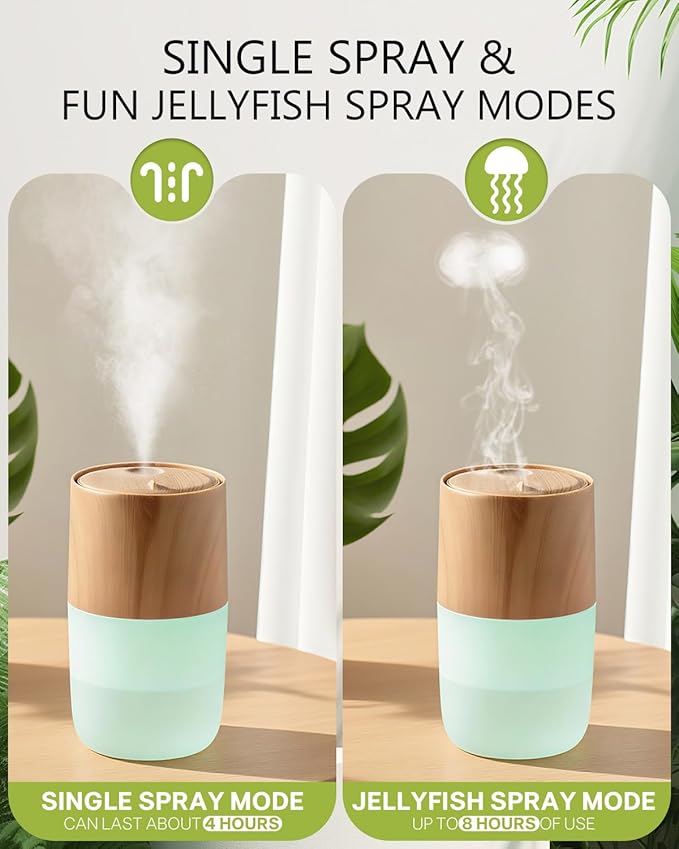 300ml Essential Oil Diffuser, Jellyfish Mist Aromatherapy Diffuser with 7 Colors, 4 Light Modes Ultrasonic Humidifier, Auto Off Diffuser Valentine's Day New Year Easter Gift for Home, Office, Yoga