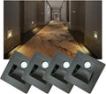 4Pcs Motion Sensor Stair Lights 3W Recessed LED Step Light 3000K Indoor Stair Step Wall Lamp Staircase Bedroom Decoration 4Pcs Black