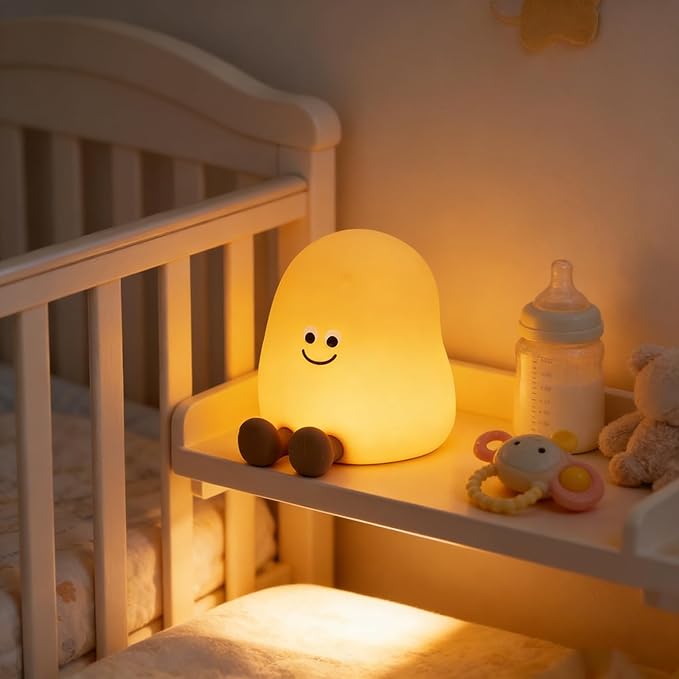 Potato Night Light for Kids, 7 Color Changing Soft Silicone Night Light, Touch Dimmable Lamp with 3 Brightness, Rechargeable Bedside Lamp with Timer, Cute Desk Decor Gift for Toddler Boy Girl