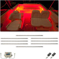 LEDGlow 8pc Million Color LED Boat Marine Deck & Cabin Accent Lighting Kit - 20" Waterproof Flexible Light Strips - Screw Cap Connectors with O-Rings - Includes Control Box & Wireless Remote