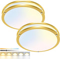 hepside 2 Pack Flush Mount Ceiling Light Fixture, Dimmable & 5CCT Ceiling Light Black, 13inch 24W 3000K 3500K 4000K 5000K 6500K Adjustable Ceiling Lamps for Kitchen Bathroom Bedroom Hallway
