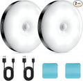 Stick On Lights, LED Puck Lights, Rechargeable Motion Sensor Night Light, 3 Operating Modes, Adjustable Brightness,Under Cabinet Lightins for Bedroom, Closet, Kitchens (2 Pack).