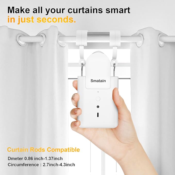 -2 Pack Automatic Curtain Opener Robot - Smart Curtains Home Device with Remote Control, Timer Switch, Voice Control, Manual Control Remote Control Version