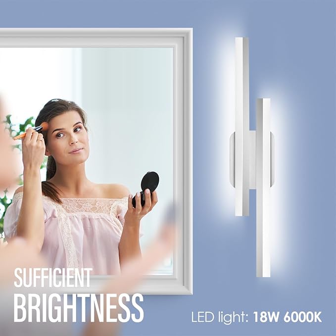 Yarra-Decor 24 Inch LED Bathroom Vanity Light Bar,Vanity Lighting Fixtures for Over Mirror Lighting, Indoor Wall Sconce in Daylight White 6000K-Nickel