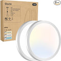 2PACK LED Flush Mount Ceiling Light Fixture, 3000K-4000K-6500K & 100W Equivalent Modern Kitchen Recessed Ceiling Lamp 15W 1500Lm 7.5 Inch Closet Round Surface for Bathroom Laundry Bedroom Hallway