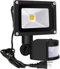 Z Motion Sensor Flood Lights Outdoor,10W Induction LED Lamp, IP65 Waterproof Spotlight,3200K LED Sensor Light,Security Light with US 3-Plug (Warm White-Black)