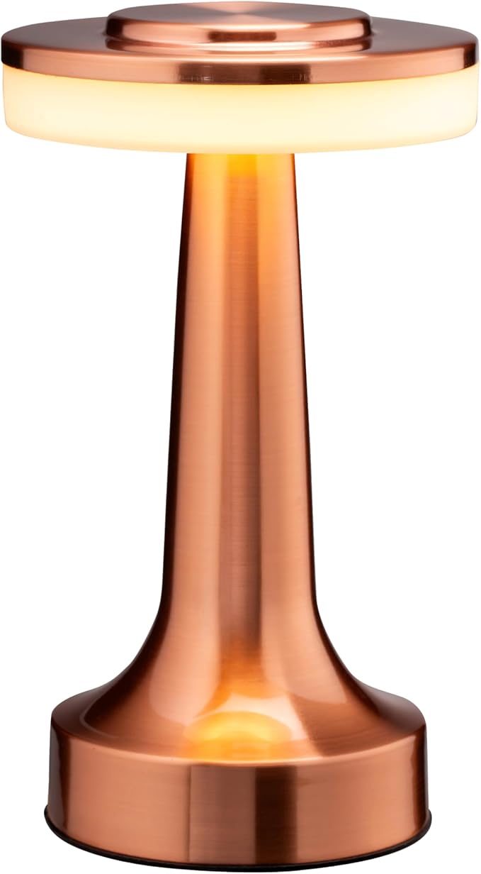 O’Bright Portable LED Table Lamp with Touch Sensor, 3-Levels Brightness, Rechargeable Battery Up to 48 Hours Usage, Night Light for Kids Nursery, Nightstand Lamp, Bedside Lamp (Rose Gold)