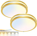 hepside 2 Pack Flush Mount Ceiling Light Fixture, Dimmable & 5CCT Ceiling Light Black, 10inch 15W 3000K 3500K 4000K 5000K 6500K Adjustable Ceiling Lamps for Kitchen Bathroom Bedroom Hallway