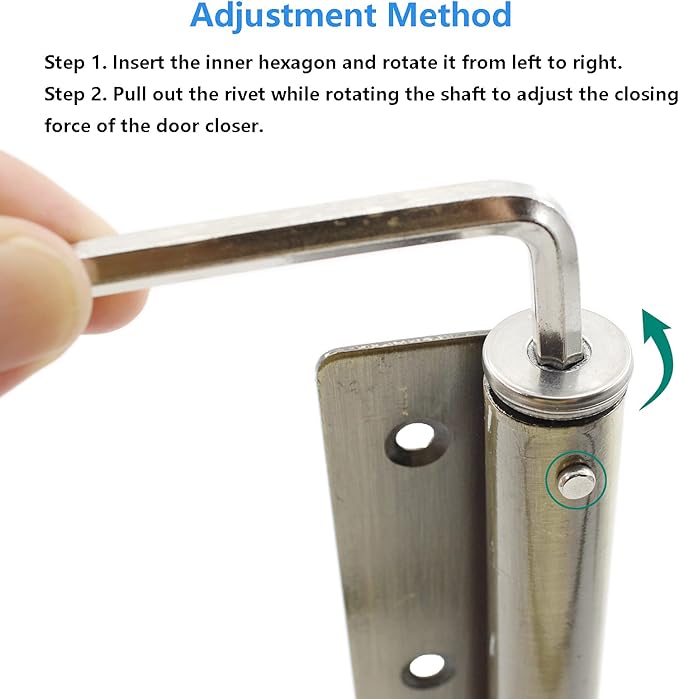 Heavy Duty Automatic Screen Door Closer - Safety Spring Closer for Storm Door, Steel With Adjustable Closing Speed, Smooth and Quiet for Hinge Door