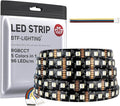 BTF-LIGHTING RGBCCT 5 Colors in 1 LED Tape Lights 5050SMD RGBWW RGB+Dimmable Color Temperature 2700K-6500K 16.4ft 96LED/m 480LED IP65 DC12V Black PCB for Home Decoration(No Adapter or Controller)